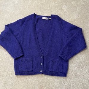 Vintage Pembrooke Lane purple 3 button mohair sweater size M